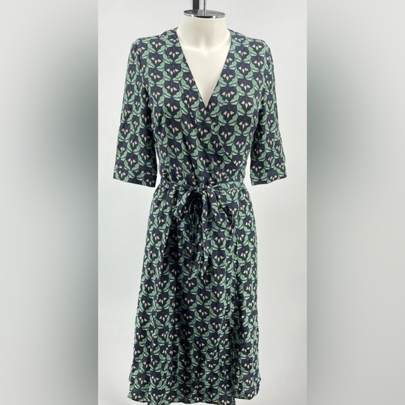 Paper Crane Dresses & Skirts - Ethereal Paper Crane Backless Dress Three Quarter Sleeves Blue Green Floral Sz L